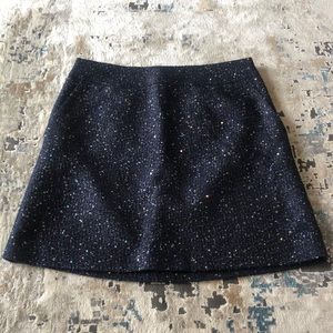 Loft Petite Navy Blue Sequin Skirt